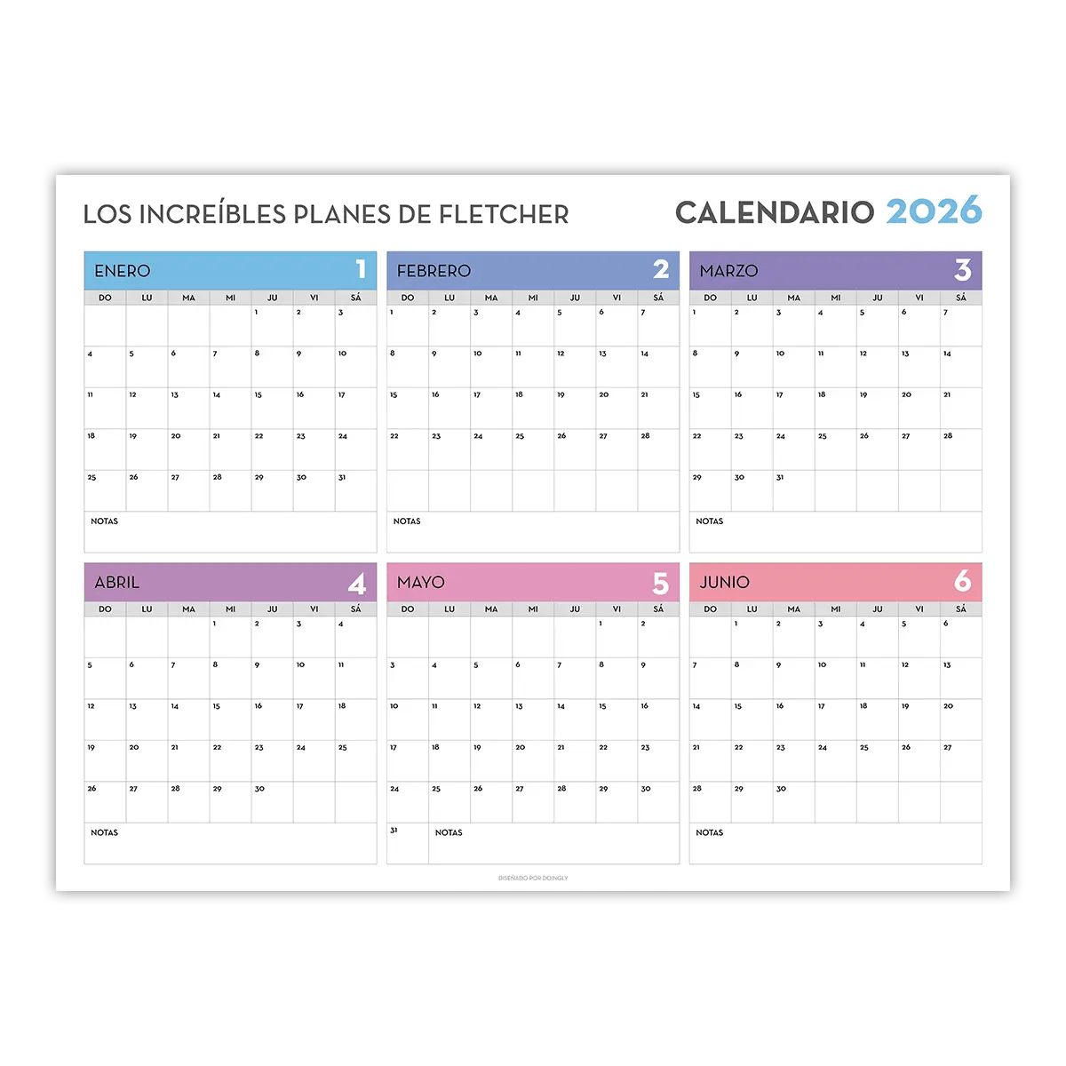 2026 Personalized Wall Calendar 1 ES 9 - New Poster Print by doingly