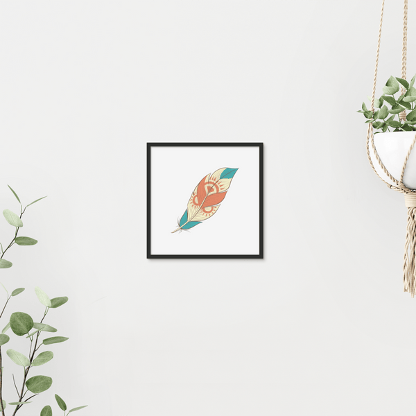 Boho Feathers 01 5 - Boho Wall Tile by doingly