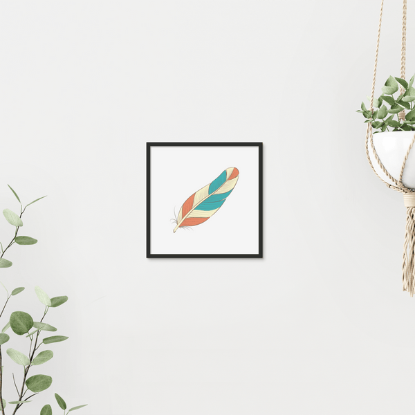 Boho Feathers 02 5 - Boho Wall Tile by doingly
