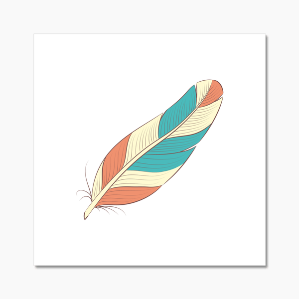 Boho Feathers 02 2 - Boho Wall Tile by doingly