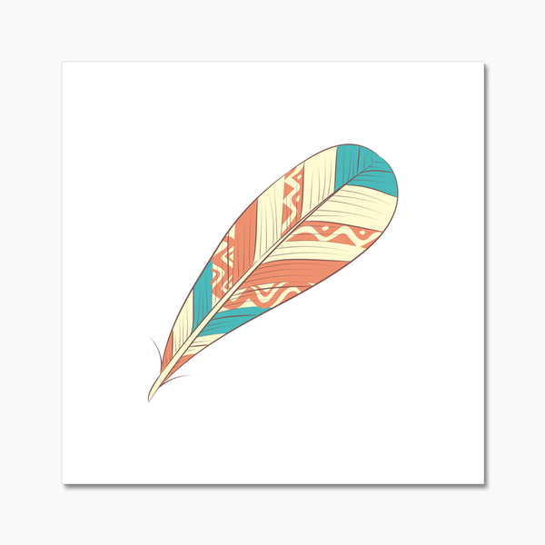 Boho Feathers 03 2 - Boho Wall Tile by doingly