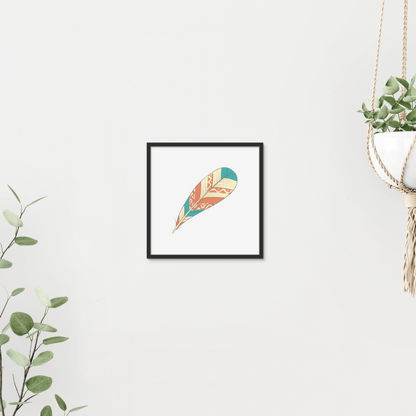 Boho Feathers 03 5 - Boho Wall Tile by doingly