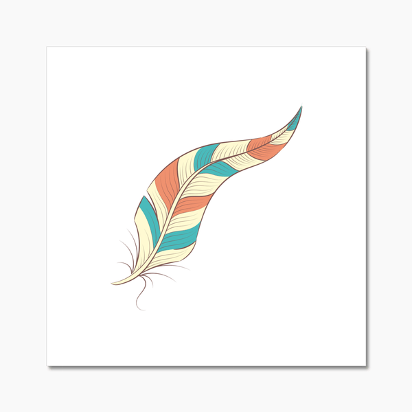 Boho Feathers 04 2 - Boho Wall Tile by doingly