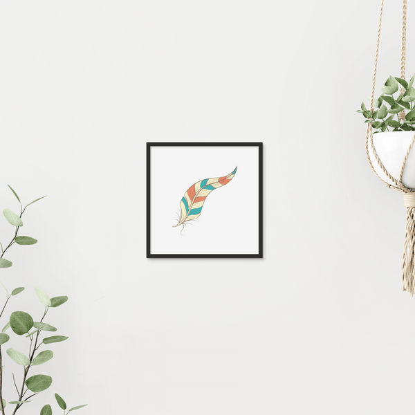 Boho Feathers 04 5 - Boho Wall Tile by doingly