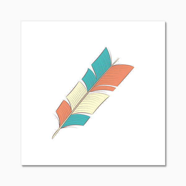 Boho Feathers 05 2 - Boho Wall Tile by doingly
