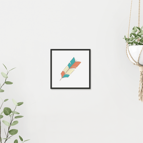 Boho Feathers 05 5 - Boho Wall Tile by doingly