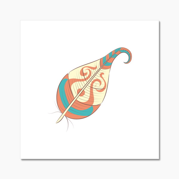 Boho Feathers 06 2 - Boho Wall Tile by doingly