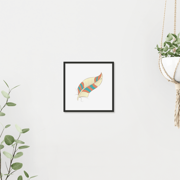 Boho Feathers 07 5 - Boho Wall Tile by doingly