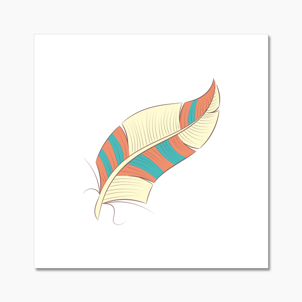 Boho Feathers 07 2 - Boho Wall Tile by doingly