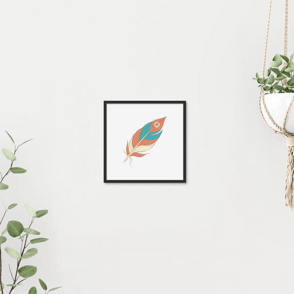 Boho Feathers 08 5 - Boho Wall Tile by doingly