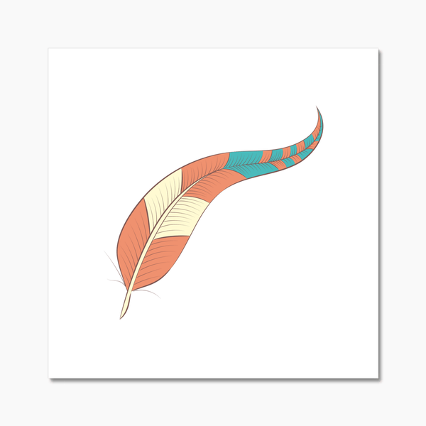 Boho Feathers 09 2 - Boho Wall Tile by doingly