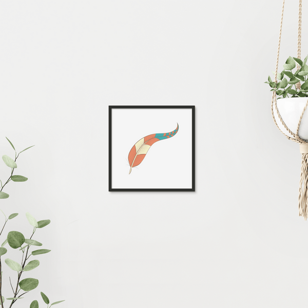 Boho Feathers 09 5 - Boho Wall Tile by doingly