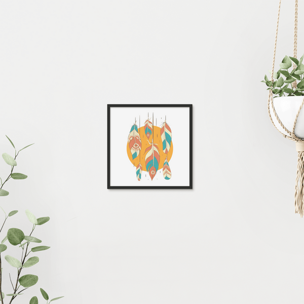 Boho Feathers 5 - Boho Wall Tile by doingly