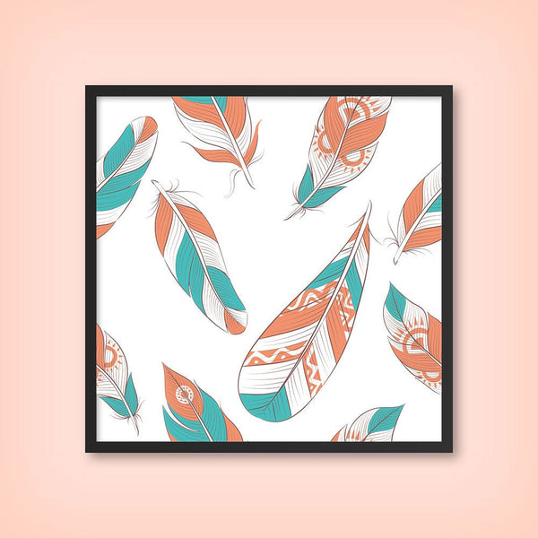 Boho Feathers Pattern 1 - Boho Wall Tile by doingly