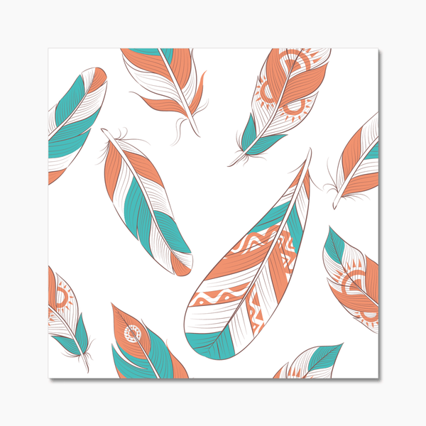 Boho Feathers Pattern 2 - Boho Wall Tile by doingly