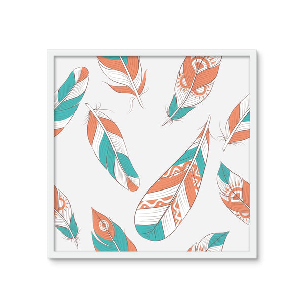 Boho Feathers Pattern 4 - Boho Wall Tile by doingly