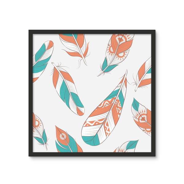 Boho Feathers Pattern 3 - Boho Wall Tile by doingly