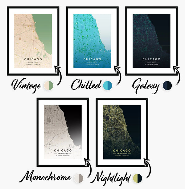 Chicago Maps 2 - Map Matte Print by doingly