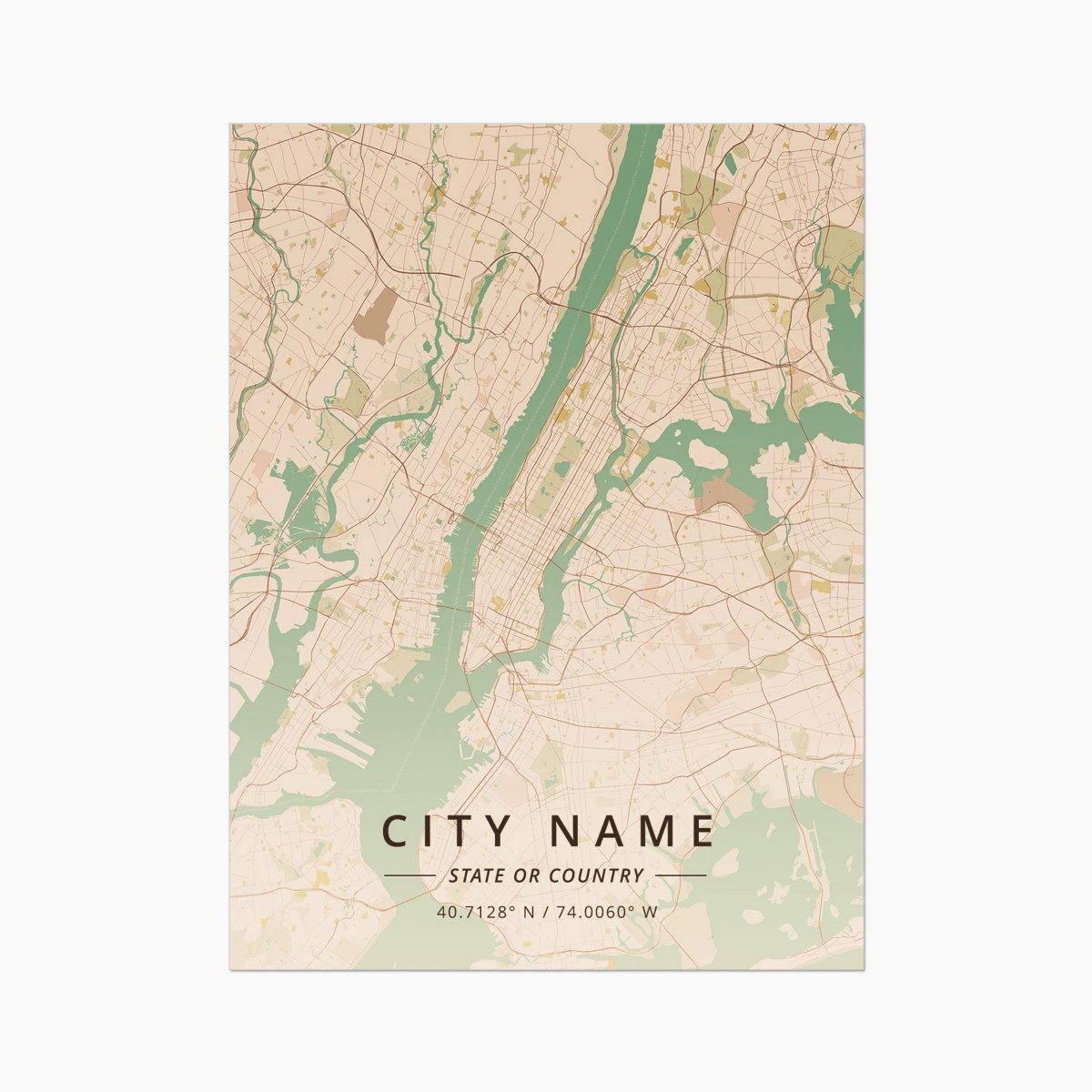 Custom Map 8 - Map Matte Print by doingly