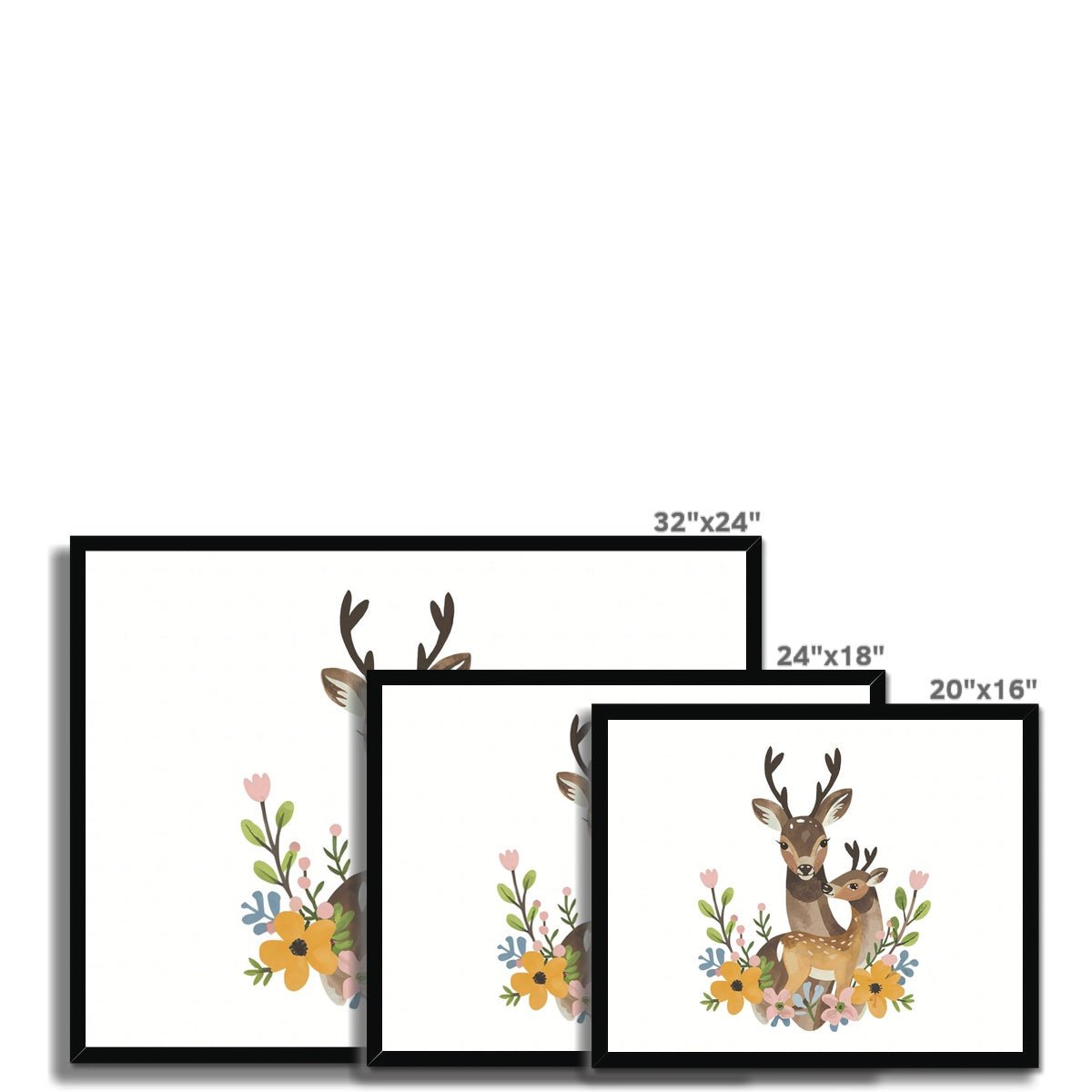 Enchanted Bonds - Deer 5 - Animal Poster Print by doingly