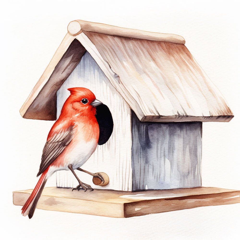 Feathered Creations - Birdhouse 01 2 - Poster Poster Print by doingly