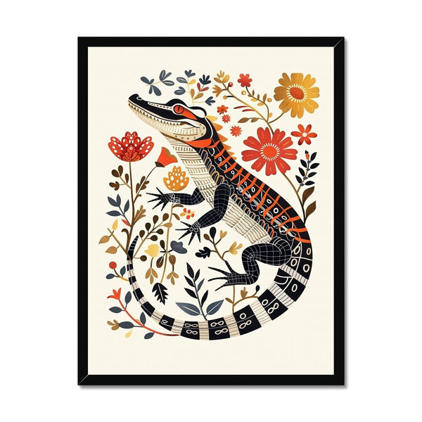 Folk Art Alligator 1 - Animal Classic Print by doingly