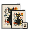 Folk Art Cat 5 - Animal Framed Print by doingly