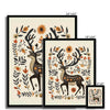 Folk Art Deer 5 - Animal Framed Print by doingly