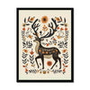 Folk Art Deer 1 - Animal Framed Print by doingly