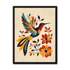 Folk Art Hummingbird 1 - Animal Framed Print by doingly