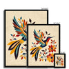Folk Art Hummingbird 5 - Animal Framed Print by doingly