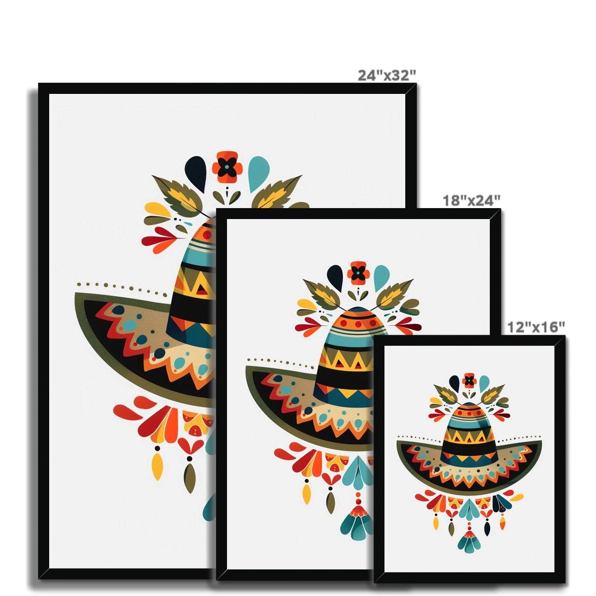 Folk Art Sombrero Bloom 5 - Floral Classic Print by doingly