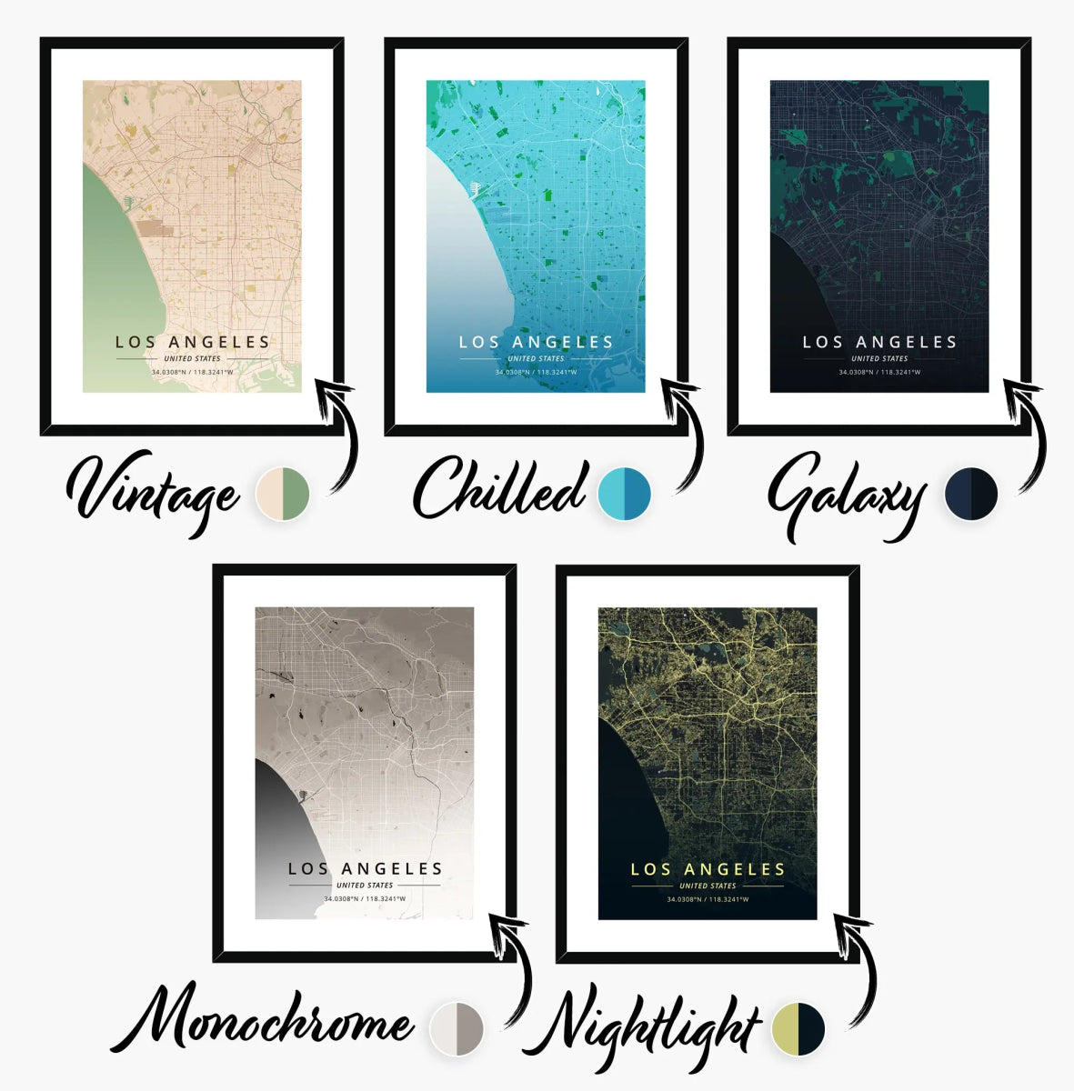 Los Angeles Maps 2 - Map Matte Print by doingly