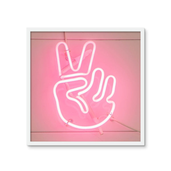 Peace (neon) Framed Photo Tile 2 - Tile Fine art by doingly
