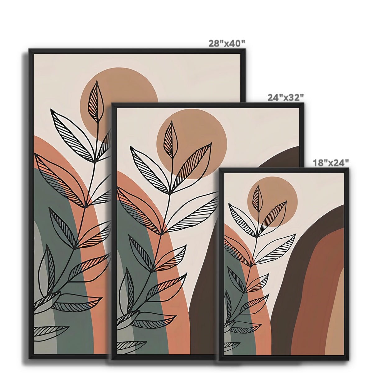 Boho Orbs & Plants 3 11 - Dual Canvas Print by doingly