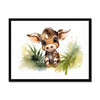 Jungle Baby Animals - Cow 1 - Animal Poster Print by doingly