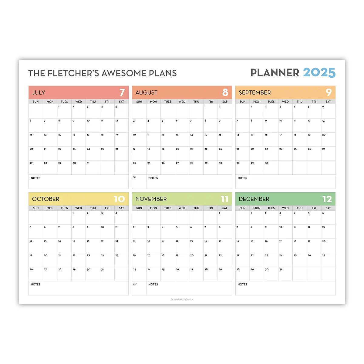 2025 Personalized Wall Calendar 2 6 - New Poster Print by doingly