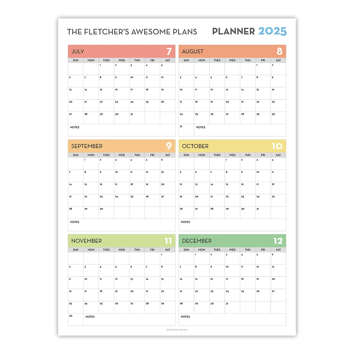 2025 Personalized Wall Calendar 2 7 - New Poster Print by doingly