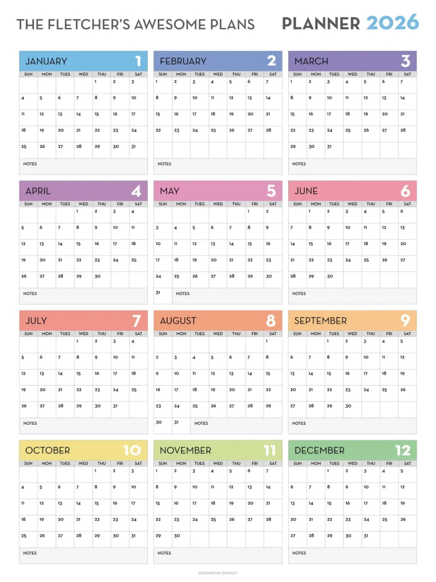 2026 Wall Calendar 9 - New Poster Print by doingly