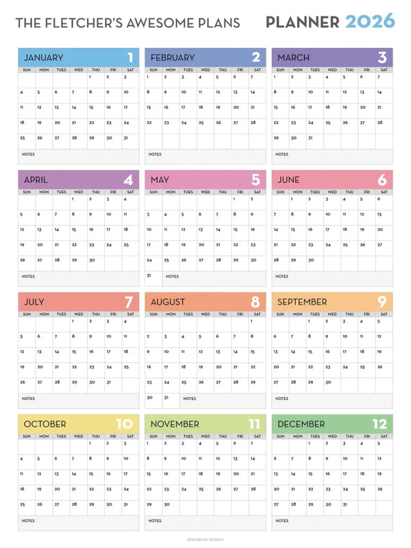 2026 Wall Calendar 9 - New Poster Print by doingly
