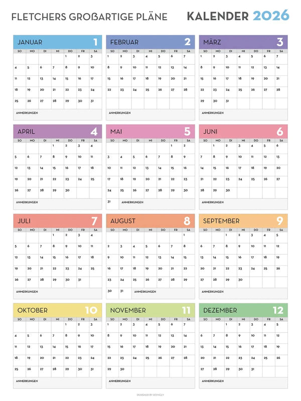 2026 Wall Calendar 13 - New Poster Print by doingly