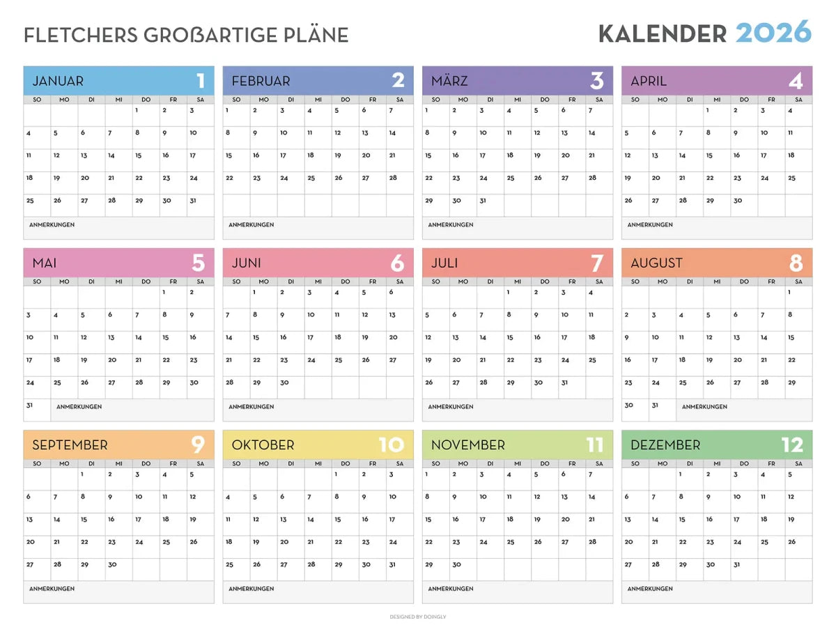 2026 Wall Calendar 16 - New Poster Print by doingly