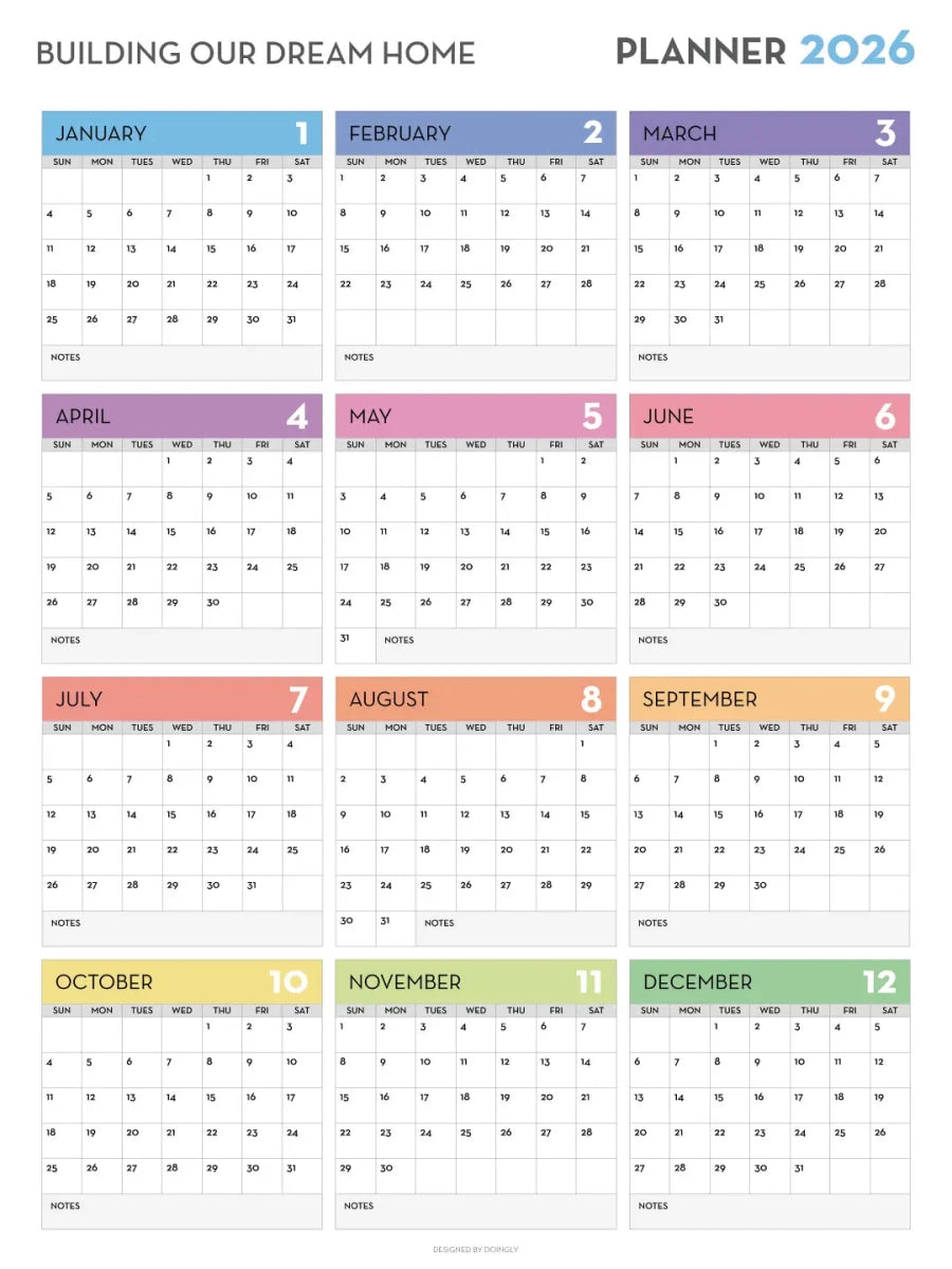 2026 Wall Calendar 7 - New Poster Print by doingly