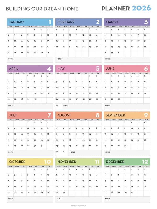 2026 Wall Calendar 7 - New Poster Print by doingly