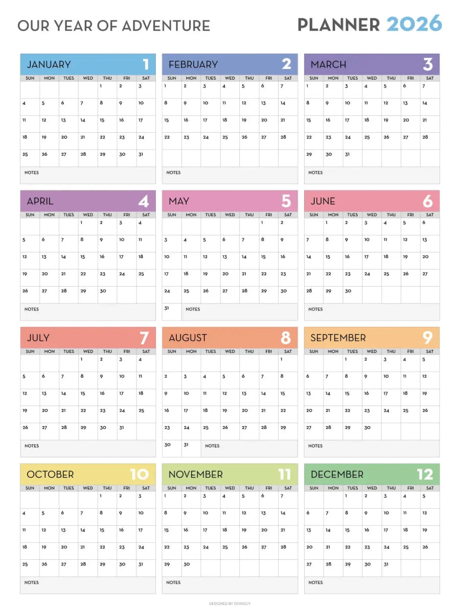 2026 Wall Calendar 3 - New Poster Print by doingly