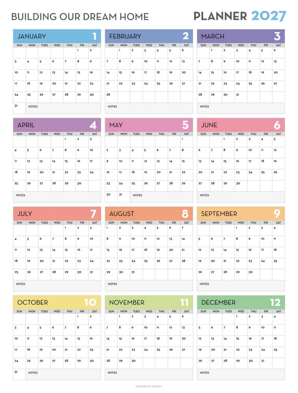 2027 Wall Calendar 5 - New Poster Print by doingly