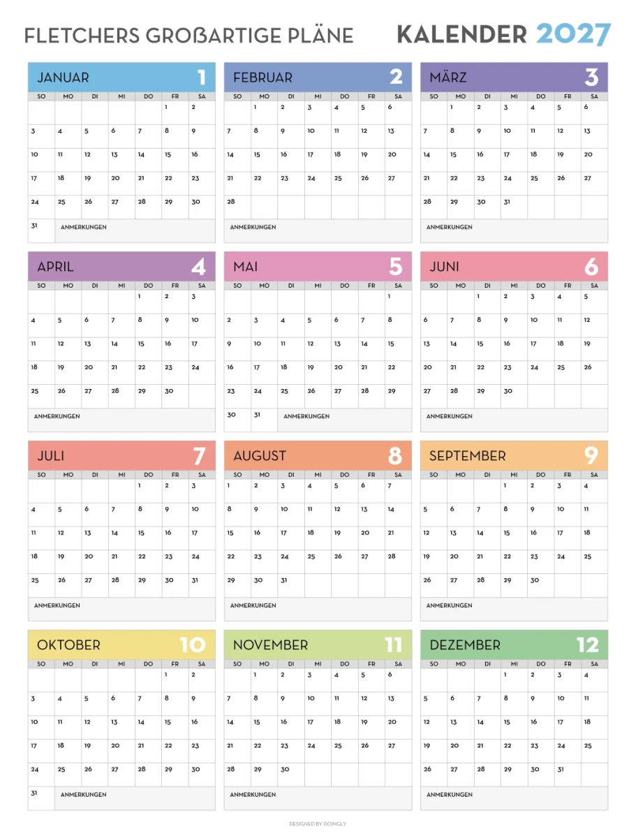 2027 Wall Calendar 11 - New Poster Print by doingly