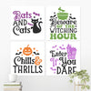 Four Halloween-themed wall art prints