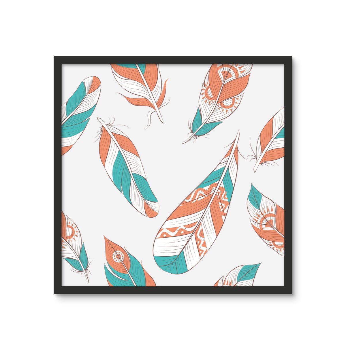 Boho Feathers Pattern 3 - Boho Wall Tile by doingly