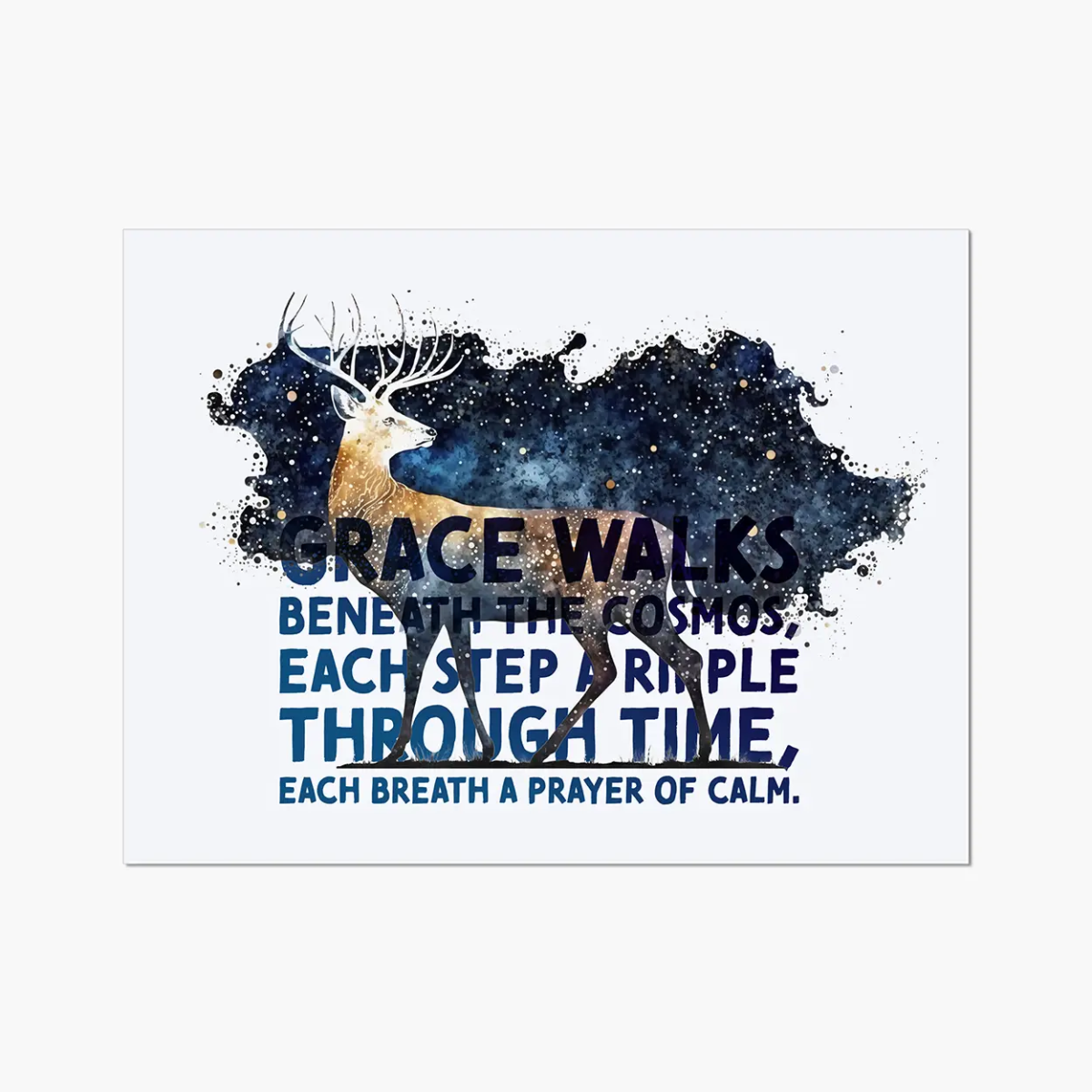 Celestial Starry Night - Deer 3 - Animal Poster Print by doingly